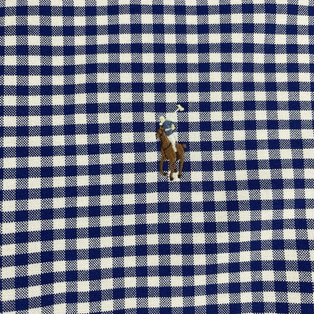 Ralph Lauren‎ Men 2XL Classic Fit Blue Gingham Long Sleeve Button Down Shirt EUC